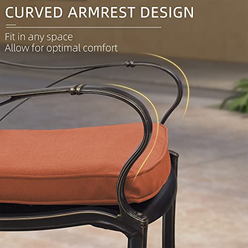 Purple Leaf Patio Dining Set Cast Aluminum 5-Piece Patio Furniture Set With 4 Dining Armchairs And 47" Round Table, 4 Cushions Included, For Lawn Yard Garden, Rhombic Brick Red Outdoor Dining Set #TOP3