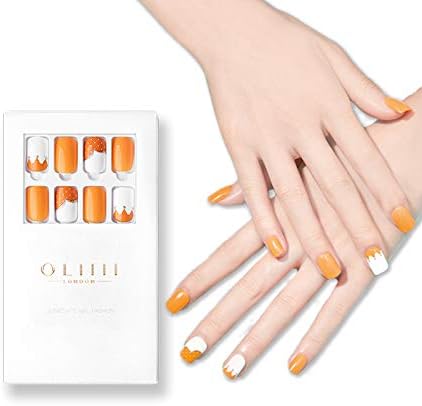 Amazon ネイルシール ネイルステッカー ジェルネイル ピンク 貼るだけマニキュア ジェルネイルシール ネイルチップ 爪先のシール 和風 3dシール オレンジ Oliiii ジェルネイル 通販