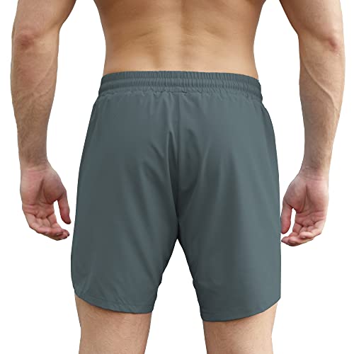 Walsilk Gym Shorts For Men, Mens Running Basketball Athletic Workout Shorts With Pockets And Drawstring For Casual Outdoor Sports (Dark Grey,M) #TOP1