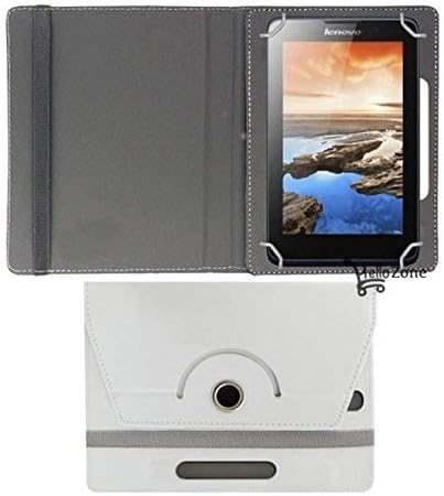 Hello Zone with Free Sim Adapter Kit BaSlate 73S 360° Rotating 7” Inch Flip Case Cover Book Cover -White