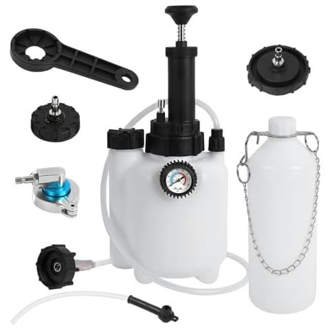 MR CARTOOL 3L Brake Bleeder Fluid Pump, Manual Brake Fluid Extractor with 1L Brake Fluid Bleed Bottle & 4 Master Cylinder Adapters,Automotive Fluid Extractor Pump for Most European Automotive Cover