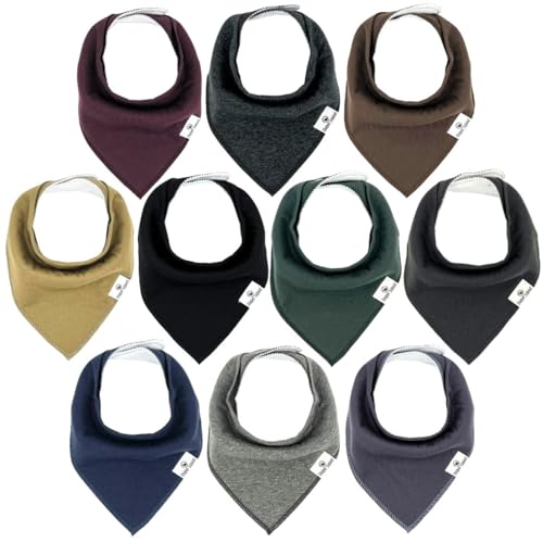 Image of DiaperSquad's Baby Bibs for Drooling and Teething, Bibs for Boys, Baby Girl - Solid Cotton Baby Drool Bibs