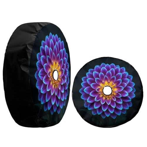 Image of Delerain Spare Tire Cover with Backup Camera Hole Pink and Purple Flower Wheel Covers Waterproof Dust-Proof UV Sun Universal Fit for Trailer RV SUV Truck (17 Inch for Diameter 31 inch-33 inch)