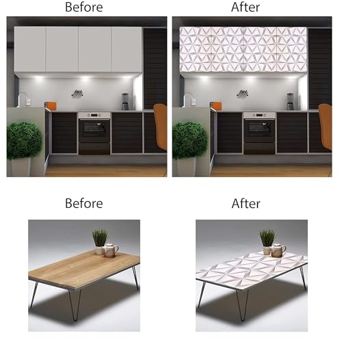 Image of FOKRIM Wallpaper for Wall Sticker for Home,Office White Shadow 45x300 45x300cm Sticker Wallpaper Peel and Stick Hexagon Removable Self Adhesive Waterproof Wallpaper(Pack of 1)