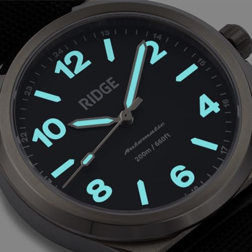 Image of Ridge Titanium Field Watch 40mm | Miyota 9039 Automatic Movement | Durable Watch for Men with 200 Meter Water-Resistance and Interchangeable Straps