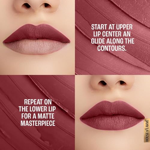 Image of Lakme Powerplay Priming Matte Lipstick, Smooth Matte Finish, Lightweight Lipstick, Smudgeproof, Lasts 16hrs, Hydrates Lips, Red Rust, 3.6g (Pack of 2)