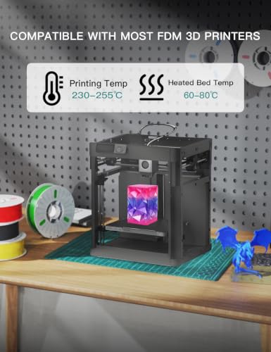 Image of PINBALL Rainbow PETG 3D Printer Filament 1.75mm, Multicolor Translucent PETG Filament Bundle, Accuracy + /- 0.02 mm, 4kg in Total
