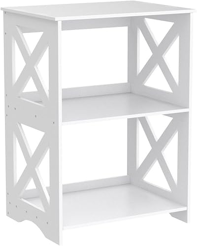 Miniatura 4 de Lechay Mesa auxiliar pequeña mesa auxiliar blanca mesas delgadas para espacios pequeños mesita de noche delgada estantería pequeña para dormitorio