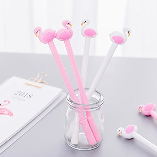 6 bolígrafos gel negro forma cisne kawaii pack miniatura 2