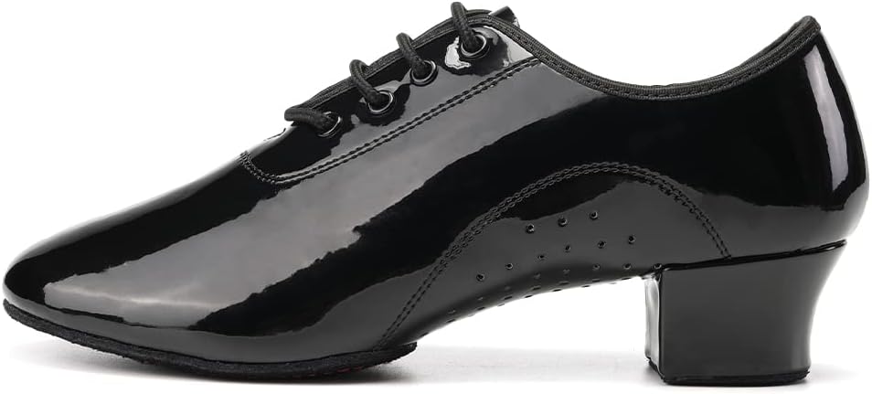 HIPPOSEUS Men's Dance Shoes with Split Sole Social Dance Shoes Low Heel Suede Sole