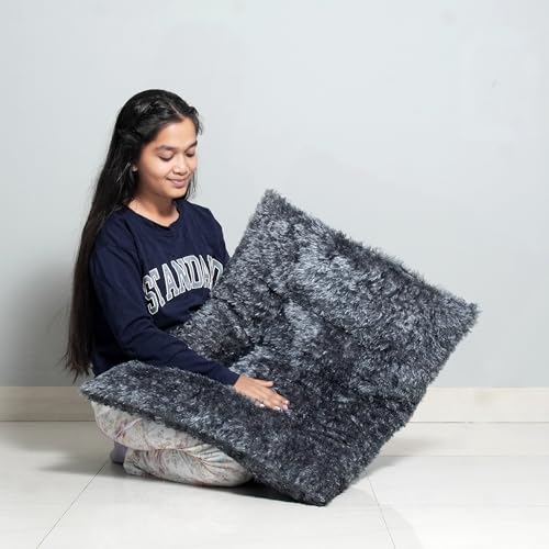 Image of NEXTGO Floor Seat Cushions Yoga Meditation Mat Pooja aasan Soft Extra Comfortable Feather Touch Last Long Upto Washable Material Size 24 x 30 Inch 2 x 2.5 Fit Color Elephant Grey