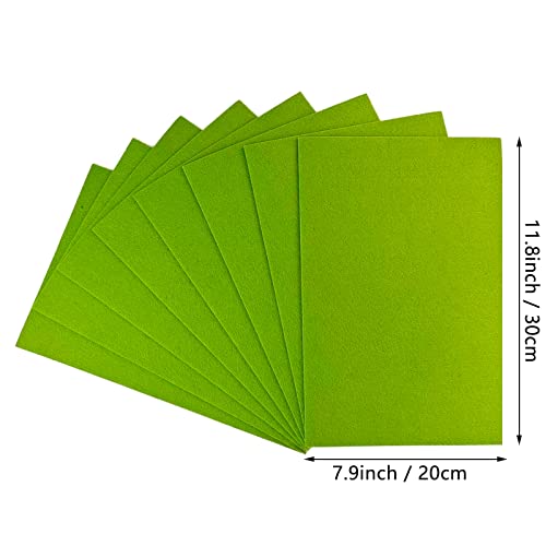 Image of Jtnohx Stiff Felt, 2mm Thick Felt Sheets for Crafts, 8 inchx12 inch Hard Felt Fabric Squares 8Pcs for DIY Projects (Green Color)