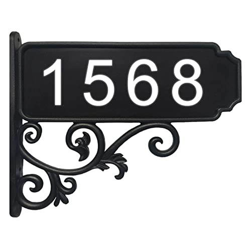 Personalized Double-Sided Reflective Address Sign, Custom Address Plaque For Home, Mailbox, Park, Handcrafted House Number Sign With Screws To Install- Black #TOP5