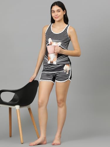 Image of KOTTY Women's Printed Satin Night Suit Shirt & Pyjama Set