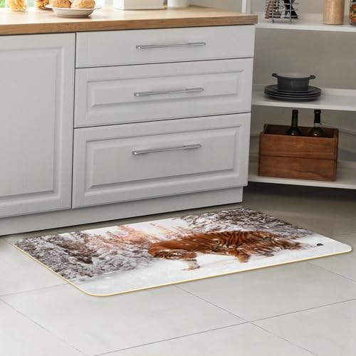 Alfombra absorbente cocina tapete antideslizante de 2 piezas de tigre 7