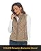 YESLIFE 2024 Khaki Women's Outwear Quilted Vest With One Inside Pocket, Stand Collar Lightweight Padded Gilet for Women L