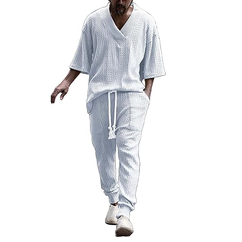 Costume respirant pour hommes avec veste en tricot à rayures fines