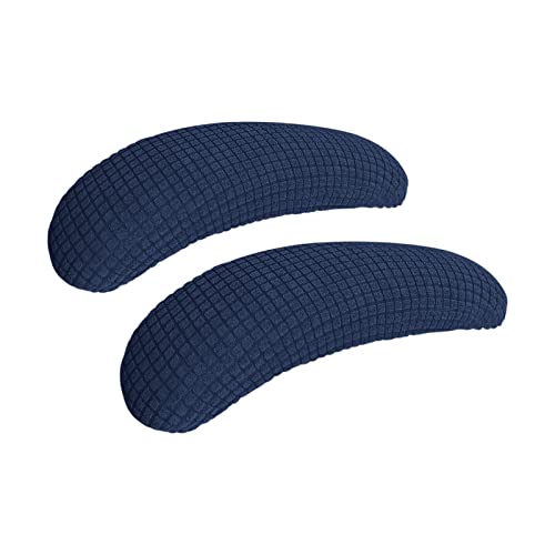Image of FORCHEER Office Chair Armrest Covers Stretchable Water Resistant Spandex Stretch Jacquard Elastic Band Computer Office Chair Arm Pad Covers Chair Slipcover for Desk Chairs Arm 2P-Navy Blue