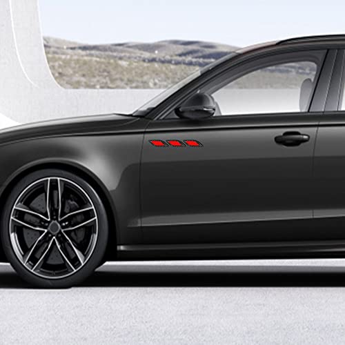 Sunbreath 6Pcs Car Fender Hood Bumper Reflective Decal Safety Warning Stripe Stickers Car Protection Body Stickers Decoration Universal Black-Red #TOP3