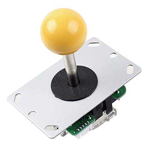 Image of SANWA JLF-TP-8YT Arcade Joystick (Yellow Ball Top) - Premium, High Precision, Responsive Controls, Multi-Platform Compatible - Ideal for Gaming Enthusiasts, for Arcade Jamma Game 4 & 8 Way Adjustable