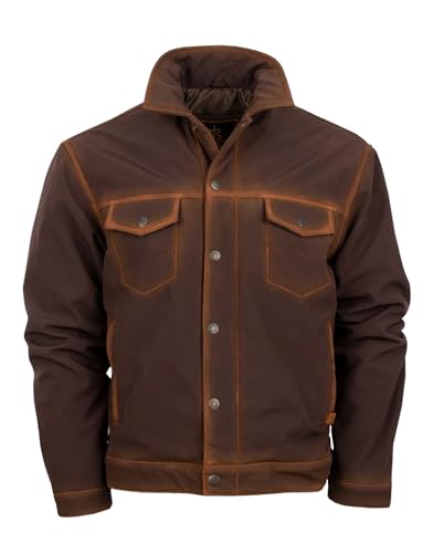 STS Ranchwear Men's Brown Polyester Denim Cut Coat - XL