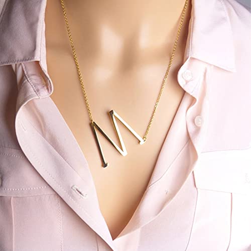 Image of Yellow Chimes Fashion Stainless Steel Gold Plated Initial Letter Pendant for Women and Girls
