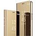 Produktbild Vepbk für iPhone SE 2020 Hülle, Spiegel Handyhülle Case Hart PC Schale Plastik Mirror Hardcase PU Leder Klapphülle Standfunktion Etui Handytasche Spiegel Hülle Cover für iPhone SE 2020,Gold