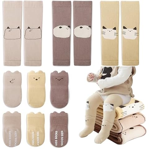 ISANPAN Baby Leg Warmers and Grip Socks Cover