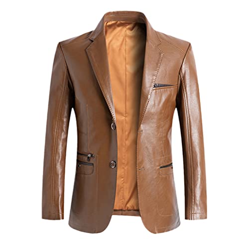 Veste de moto imperméable en similicuir jaune pour homme en taille XXXL coupe ajustée