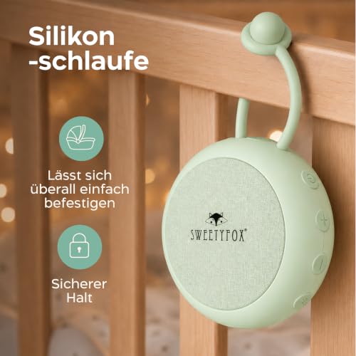 Sweety Fox White Noise Machine, Einschlafhilfe Kinder, Nachtlicht, Grün – Ansicht 5