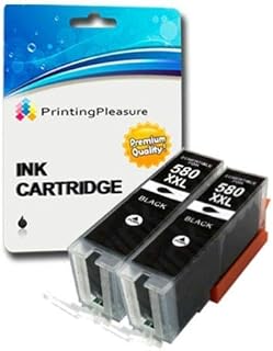 2 PIGMENT BLACK Compatible PGI-580XXL PGBK Printer Ink Cartridges for Pixma TR7550, TS6151, TS6251, TS6350, TS6351, TS705, TS8152, TS8251, TS8252, TS9550, TS9551, TS9551C | PGI-580PGBK XXL