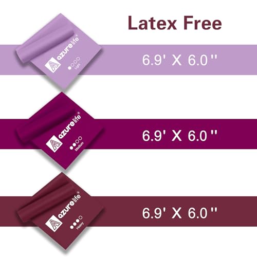 Image of A AZURELIFE Resistance Bands,Professional Long Non-Latex Elastic Stretch Bands,Exercise Bands for Physical Therapy, Yoga, Pilates, Rehab, at-Home or The Gym Workouts, Strength Training