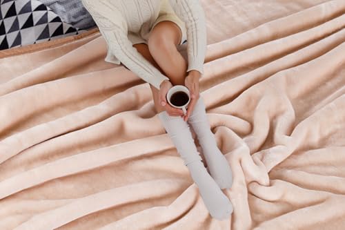 Image of ABRAZO Reversible Mink Blanket for Winter & AC | Double Bed 220x240 cm Soft & Warm Blanket /Dohar /Quilt /Comforter | All Season Use | (Mauve)