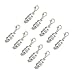 Tegg 10 Pcs Silver Plated 6mm Magic Magnetic Clever Clasp Built-In Safety Magnetic Lock with Lobster Clasp For Jewelry Making DIY.
