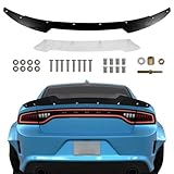 YLT AUTO Rear Wickerbill Spoiler Compatible with 2015-2023 Dodge Charger SRT Hellcat Scat Pack Add-on Rear Wicker Bill Spoiler with RivNut Tool Gloss Black