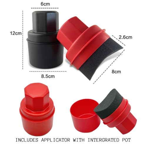 1000ml Silicone Tyre Shine & Trim Dressing Gel Kit, Tyre Black With Applicator & Integrated Pot, Super Gloss Tyre Dressing Formula, Lasts up to 3 weeks, Ultra Wet Look Finish (1 Litre Kit) - Image 3