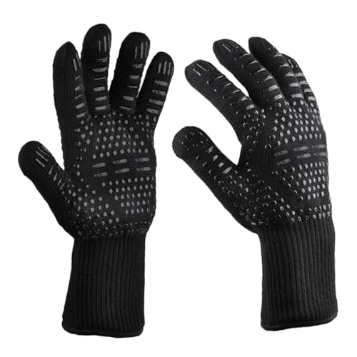 ELAYARD 2 piezas Guantes de Cocina Resistentes al Calor con Aislamiento Térmico y Protección Contra Incendios Antideslizantes y Duraderos para Barbacoa Horno y Trabajo Alta Temperatura
