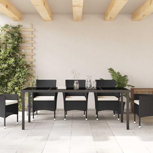 Table de jardin stable en métal et verre securit contre intempéries - 5