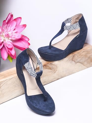 Image of SilverArrow womens Pacifico Fashion Sandals|Wedges Heel Sandals With Pull On Strap|Fusion Wear