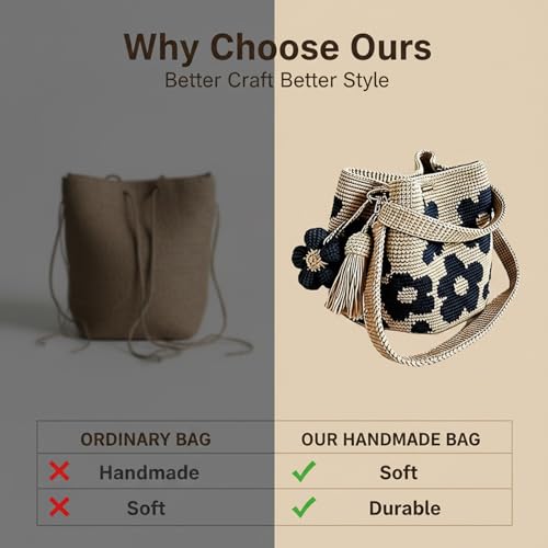 Bolso Tote Boho Floral de Crochet Beige para Mujer miniatura 7