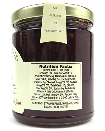 Maury Island Limited Harvest Strawberry-Rhubarb Jam, 11 oz Jar in a BlackTie Box