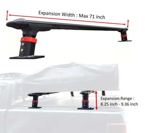 Universal Extendable Pick-Up Truck Rack Bed Rack Aluminum For Tonneau Cover With T-Slot Rail #TOP4