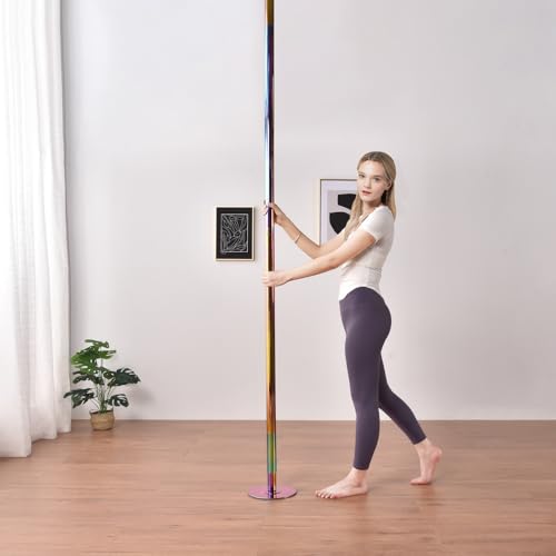HeyJiaYu 9.25 FT Portable Dance Pole Kit, Static Spinning Dance Pole, Gym Party Club Exercise Fitness Pole, Removable Stainless Steel Pole