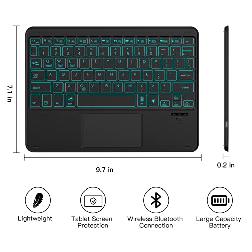 Xiwmix Ultra-Slim Wireless Bluetooth Keyboard With Touchpad - 7 Colors Backlit Universal Rechargeable Keyboard For Ipad Pro/Ipad Air/Ipad 9.7/Ipad 10.2/Ipad Mini And Other Ios Android Windows Devices #TOP4