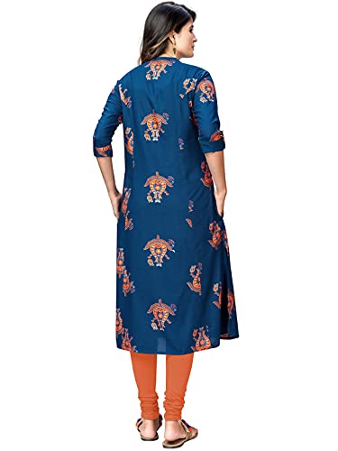 Image of Vbuyz Women's Cotton Floral Print A-Line Regular Fit Kurta | Stylish Kurti