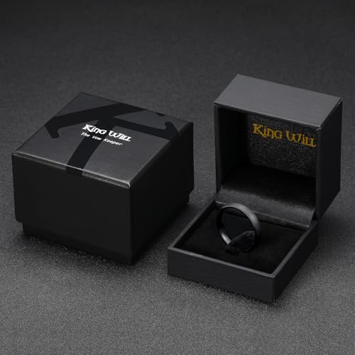 Men Black Tungsten Wedding Band 4mm Size 9.5 by King Will - Used condition - Image 6