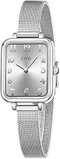 CIVO Womens Watch Slim Ultra Minimalist Square Ladies Watches Stainless Steel Straps Women Watches Waterproof Elegant Classic Dress Casual Analogue Wrist Watches for Women