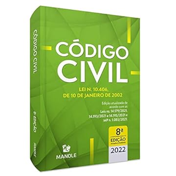Capa do livro Código Civil. Lei N. 10.406, de 10 de Janeiro de 2002