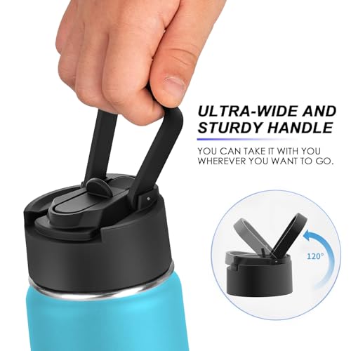 Image of koodee Inuslated Water Bottle -26 oz Stainless Steel Vacuum Insulated Sports Water Bottle with Straw, Reusable Metal Water Flask BPA Free (Sky Blue)