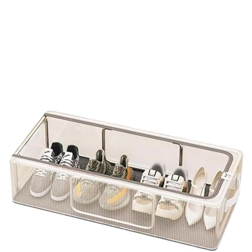 Under Bed Shoe Storage Organizer Box with Clear Lid, Foldable Dustproof Closet Wardrobe Footwear Container. (Pack of 1)-image-30